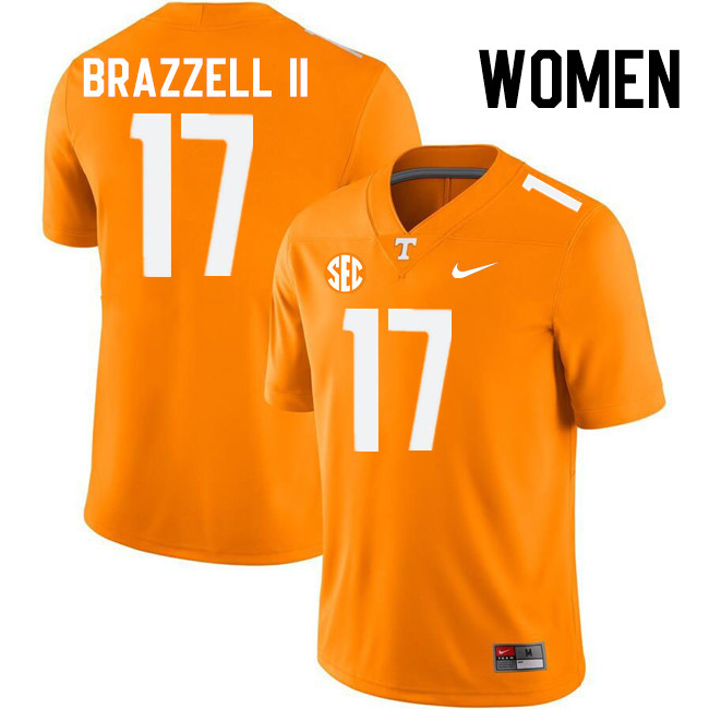 Women #17 Chris Brazzell II Tennessee Volunteers College Football Jerseys Stitched-Orange